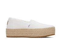 TOMS Women's Valencia Platform, White Canvas, 3 UK