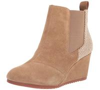 TOMS Women's Wedge Booties - Suede & Faux Leather with Comfortable TPR Outsole for All-Day Wear