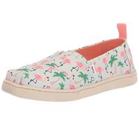 TOMS YOUTH ALPARGATA Soft Blue Hawaiian Flamingos Print UK4.0