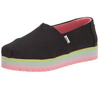 TOMS Alpargata Platform Canvas Shoes - Black, Black, Size 4 Older Black