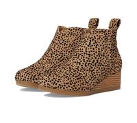 TOMS Girls Clare Ankle Boot, Toffee Flocked Mini Cheetah, 3 UK