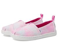 TOMS Youth Girl's Classic Alpargata Twill Espadrille Loafer Flat, Neon Pink Multi Tie Dye, 4 UK