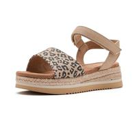 TOMS Youth Girl's Diana Platform Wedge Sandal, Oatmeal Small Leopard Spots, 12.5 UK