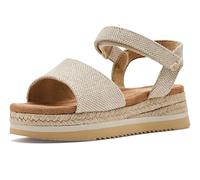TOMS Youth Girl's Diana Sandal, Champagne Glimmer Slub Canvas, 2.5 UK