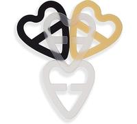 Tomsey Bra Clips, Racer Back Strap Concealer, Cleavage Enhancer and Maternity Bra Extender, Multi-Colour (4x Heart)