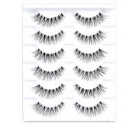 Tomsey False Fake Eyelashes Wispy Natural Lashes Cat Eye 3D Eyelashes Faux Mink Fluffy Lashes Clear Band Eyelashes 10 Pairs Pack