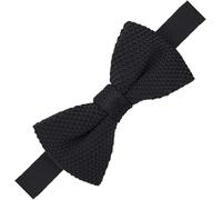 Tomsey Men's Black Knitted Bow Tie Bowtie Vintage Smart Formal Funeral Cotton Luxury Business Necktie for Groom Wedding Skinny Standard Tie