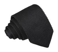 Tomsey Men's Black Knitted Funeral Tie Pointed End Vintage Smart Formal Cotton Luxury Business Necktie for Groom Wedding Skinny Standard Tie