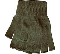Tomsey Mens Womens Unisex Fingerless Or Full Finger THERMAL LINED Gloves Winter Thick Wool Knit Extra Warm (Womens, Fingerless, Green)