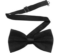 Tomsey Unisex Black Satin Bow Tie Bowtie Vintage Smart Formal Funeral Luxury Business Necktie for Groom Wedding Skinny Standard Tie