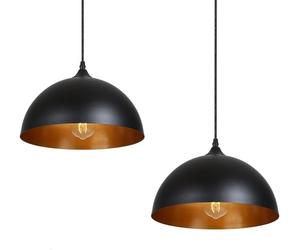 Tomshine 2 Pack Industrial Suspended Ceiling Pendant Light Fixtures Black Metal