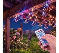 Tomshine 2 Pack Solar Firework Lights Outdoor 100LED String Light | Waterproof 8 Modes Solar Garden Lights 3M Flexible Fairy Lights for Yard Patio Walkway Party Wedding Christmas Decorative