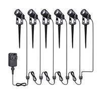Tomshine 6 Pack 12V 6.56ft Garden Spike Lights Mains Powered Ip65 Waterproof Outdoor Decorative Garden Spotlights for Pathway Patio Yard