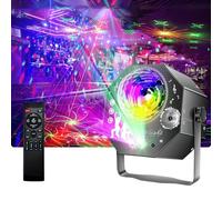 Tomshine Disco Party Lights, Sound Activated DJ Strobe Lights Stage Effects,4-in-1 Ball Motor Light 64 Patterns Music Controlled Party Lamp with Remote Control for Home Club KTV Bar Party Decorations