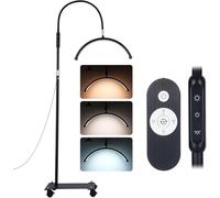 Tomshine Lash Light for Eyelash Tech, Portable 18" LED Half Moon Light with Wheels & Detachable Clamp - 2500LM, CRI>95 Beauty Lamp for Eyelash Tech, Nail Art, Tattoo, Makeup - Touch Control