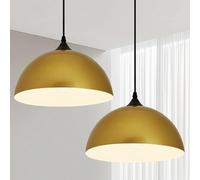 Tomshine Modern Gold Iron Chandeliers - Two Sets of Semi Circular Chandeliers Ø30cm, Industrial Design, E27 Base, Suitable for Kitchen, Dining Room, Living Room and Corridor