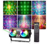 Tomshine Party Disco Ball, Dj Disco Sound Activated Party Light, Dual Head Disco Ball Lights with Remote Control Stage Strobe Rave Light for Club Parties Décor Dance Outdoor