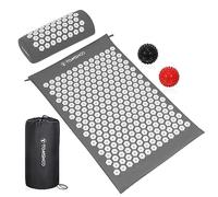 TOMSHOO Acupressure Mat and Pillow Set with 2pcs Massage Balls (Grey)