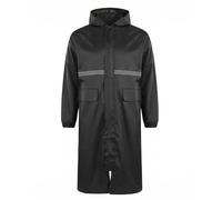 TOMSHOO Men's Raincoat Long Rain Jacket Waterproof Windproof Rain Coat with Hood Reflective Lightweight Rain Coat for Travel and Hiking