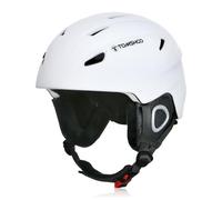 TOMSHOO Professional Skiing Safety Helmet With Detachable Earmuff And Built-In Goggles Large White