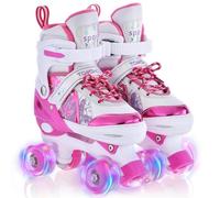 TOMSHOO Roller Skates for Girls Boys Kids Roller Skates 4 Sizes Adjustable Roller Boots With Light Up Wheels for Christmas Birthday Gift