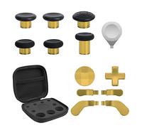 TOMSIN 13 in 1 Xbox Elite Series 2 Controller Accessories Replacement Pack,6 Metal Thumbsticks,2 D-pads,4 Paddles and 1 Adjuster for Xbox Elite Controller Series 2 Core Accessory Parts(Chrome Gold)