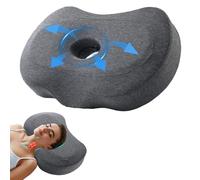 Tomtary Cervical Contour Memory Foam Ear Pillow for Side Sleeping Orthopedic Pillow for Back Shoulder Pain Relief Adjustable Ergonomic Head Neck Support Pillow Removable Cover Zipper Bed Pillow