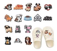 Tomtary Shoe Charms 16Pcs Clog Shoe Decoration Cute Dogs Shoe Charms for Clogs PVC Shoe Pins DIY Shoe Accessories for Kids Teens Adult Party Favor Birthday Gifts