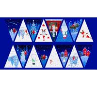 Tomten or Yuletide Christmas Fabric Bunting Panel - Lewis & Irene - 100% Cotton - Simply Sew Crafty™ (Tomten)
