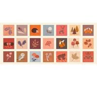 Tomten Yuletide Little Johnny Merry Christmas Gonks Fabric Bunting Panel - Lewis & Irene 100% Cotton - Simply Sew Crafty™ (Nature Trail - Square)