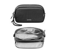 tomtoc Electronic Organizer Travel Case, Water Resistant Dual Compartment Tech Pouch Cable Organization Storage Bag for Charger, Cord, Phone, Hard Drive, Power Bank, Accessories Travel Essentials