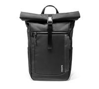 tomtoc Rolltop Laptop Backpack, Water-Resistant Travel Backpack Commute Expandable Casual Daypack for 13-17.3 inch Laptop, Rucksack for Work College Trip, Capacity Adjustable 25-30L, Black