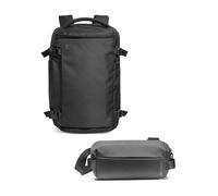 tomtoc Travel Backpack 28L, TSA Friendly Flight Approved Easyjet Cabin Underseat with a Compact EDC Sling Bag, Minimalist Chest Shoulder Crossbody Sling Backpack for Men Women