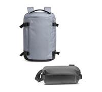 tomtoc Travel Backpack 28L, TSA Friendly Flight Approved Easyjet with a Compact EDC Sling Bag, Minimalist Chest Shoulder Crossbody Bag