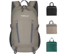 TOMULE Small Hiking Backpack Foldable,Mens Waterproof Backpack Camping,Womens Lightweight Backpack for Travel Grey