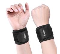 TOMUST 2 PCS Comfortable Wrist Brace, Adjustable Wrist Support, Compression Wrist Strap for Tendonitis, Arthritis, Carpal Tunnel, Sports Injuries, Working Out Fitness, Black