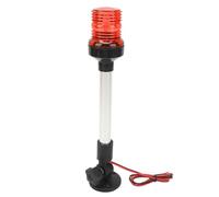 Tomvorks 12in LED Fold Down 360 Degree All Round Navigation Light - Stern Pole Lamp with Aluminum Alloy Base for Fishing Boats, Yacht Ships | Illuminate Your Boat’s Surroundings (Red)