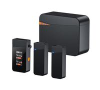 Tomvorks 2.4G Dual Channel Wireless Mini Microphone System with Superior Sound Quality, Real-Time Monitoring, Long Transmission Distance for Cameras, Phones, Computers (with a charging case)