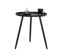 Tomvorks 2 Medium Round Black Metal Coffee Table Nordic Small Side Tray, 2 Round Table 40 * 40 * 50cm for Living Room (Black Medium Size (40 * 40 * 50cm))