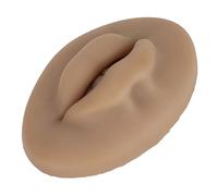 Tomvorks 3D Silicone Lips Soft Real Skin Fake Lips for Practice and Lip Embroidery Training Tools 7.5x5x2.3cm (Brown)