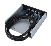 Tomvorks 5.25 Inch 4 Port Metal Optical Drive Bay with USB 3.0 and USB 2.0 for PCs and Laptops