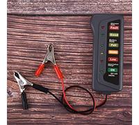 Tomvorks 6-LED Display Battery Analyzer, Clearly Present the Alternator and Battery State, Overload Display, Easy and Safe to Use, No Sparking, Suitable for Car, Motorcycle, Improving
