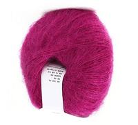 Tomvorks Angora Wool Yarn Soft Mohair Knitting for Scarf and Sweater Making Durable and Soft (15 deep Rose red)