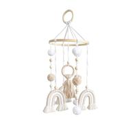 Tomvorks Baby Mobile for Crib Wooden Rainbow Arches with Tassels, Soothing Visuals, Cognitive Growth, Boho Chic Design for Nursery Decor
