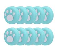 Tomvorks Cat Thumb Grips Cover, Soft Silicone Rocker Cap for/Lite, Novel Design, 10 Pack (White claws on green background)