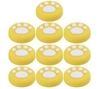 Tomvorks Cat Thumb Grips Cover, Soft Silicone Rocker Cap for/Lite, Novel Design, 10 Pack (White claws on yellow background)