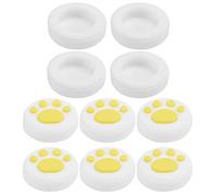 Tomvorks Cat Thumb Grips Cover, Soft Silicone Rocker Cap for/Lite, Novel Design, 10 Pack (Yellow claws on white)