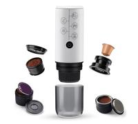 Tomvorks Compact Cordless Coffee Machine with 2600mAh Battery for NESDG Capsules and Ground Coffee, for Home and On-the-Go Use