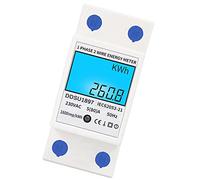 Tomvorks Digital Electric Energy Meter High Accuracy LCD Display Multifunction Electrical Meter for Distribution Box 5(60) A/5(80) A -Suit for Home Use (with Backlight)