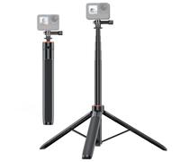 Tomvorks Extendable Tripod for Selfie Stick, Aluminum Support for Action Camera Travelers and Vloggers, Black